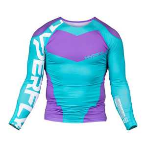 Chemise de compression en spandex à manches longues anti-UV UPF50 sur mesure blanc et noir pour la formation BJJ MMA OEM - Product Image 5