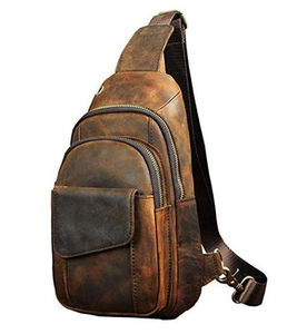 Bolsos de Pecho para Hombre, Bolsos Bandolera de Cuero Genuino, Bolsos Cruzados Triangulares, Mochila con una Sola Correa para el Hombro - Product Image 2