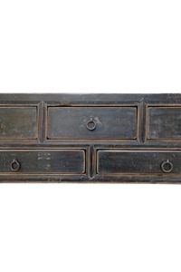 Nouvelle table console rustique à 5 tiroirs design et moderne Tables centrales brunes Mobilier de salon Produit en vrac Forme personnalisée - Product Image 3