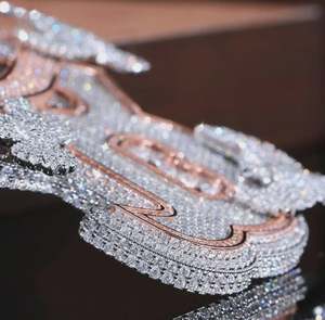 7.20 CTW rond VVS1 pendentif lettre Moissanite, pendentifs Hip Hop glacés, pendentif à breloque Moissanite personnalisé, pendentif cadeau - Product Image 4