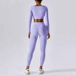 Vente en gros d'ensembles de yoga pour femmes vêtements de sport vêtements d'entraînement pantalons de yoga leggings pour femmes combinaison de yoga grande taille salle de sport 2026 - Product Image 2