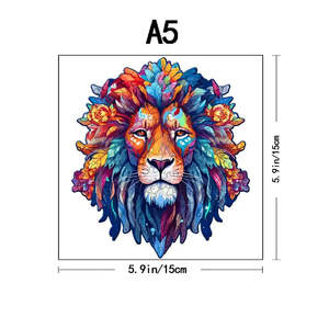 Montessori Educational Wooden <b>Puzzle</b> 3D Lion Head <b>Jigsaw</b> Toy for Kids Baby's Box Packed Age Range Kid - Product Image 4