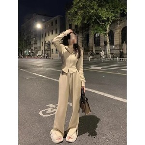 Conjunto de 2 Piezas para Mujer, Estilo Tweed Elegante, Sudadera Deportiva de Verano, Pantalones Holgados, Chaqueta con Capucha, Transpirable y Ecológico - Product Image 5