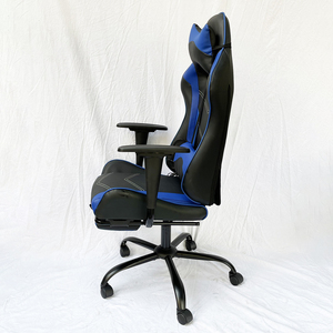 GC68022 Dark <b>Blue</b> Reclining Gaming Chair Footrest 7188 Lift Style PU Leather <b>Material</b> Extendable Adjustable Height Chinese - Product Image 6