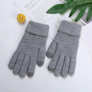 Gants d'hiver unisexes en polaire respirant pour l'extérieur, épais et chauds, tricotés en jacquard, vente en gros directe d'usine - Product Image 5