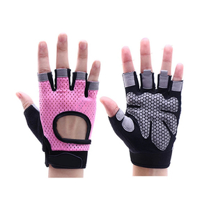 Gants de sport demi-doigts en maille respirante antidérapants avec sangle de poignet réglable pour la musculation unisexe et l'entraînement physique - Product Image 1