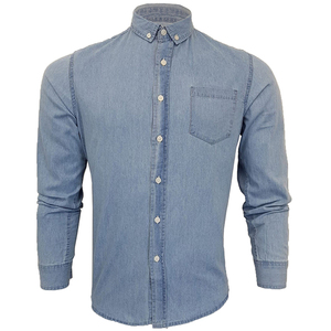 Chemises en jean décontractées de haute qualité pour hommes, chemise en jean en coton à vendre - Product Image 2