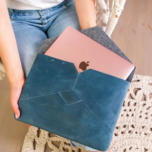 High Quality Slim Leather <b>Laptop</b> Cover Simple Design <b>Laptop</b> <b>Case</b> Brown Genuine Leather <b>Laptop</b> Sleeve LS-0006 - Product Image 1