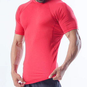 Camiseta de fitness personalizada para hombre con diseño de panel de brazo de patrón sólido 280 gramos Material de poliéster/algodón Tela de punto de estilo formal - Product Image 2