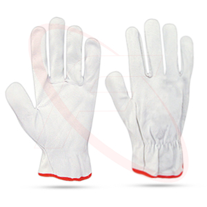 Gants de conducteur en cuir de chèvre OEM Gants de sécurité de travail de style pouce d'aile sans doublure Sicherheitsarbeitshandschuhe pour hommes - Product Image 1