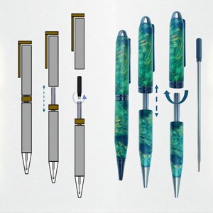 Bolígrafos hechos a mano de alta calidad de lujo, bolígrafo giratorio de 0,7mm, madera estabilizada con colección de zafiro para regalos promocionales - Product Image 4