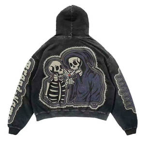 Sweat-shirts vintage délavés à l'acide, en coton lourd, avec logo imprimé DTG personnalisé par le fabricant - Product Image 4