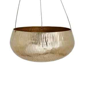 Planter <b>Set</b> in Golden Metal with Stylish Design <b>Set</b> <b>of</b> <b>3</b> Customized Sizes Perfect for Living Room and Garden Decor - Product Image 6