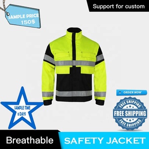 Chaqueta de Seguridad Impermeable Reflectante de Alta Visibilidad, Ropa de Trabajo Ligera, Chaqueta de Advertencia para Obras de Construcción Vial, Talla 5XL - Product Image 3