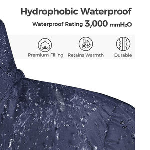 Hombros caídos Sólido Negro Transpirable Invierno Hombres Cálido Chaquetas acolchadas con capucha Diseño frontal Espesor estándar - Product Image 4