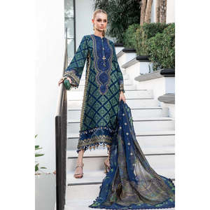 มาเรียบีชุดสูทปักลายสำหรับผู้หญิงแบบหรูหรารุ่น Eid '25 TC-687สีฟ้า EL-23-08 - Product Image 1