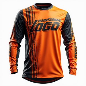 Maillot de course de motocross personnalisé à manches longues pour hommes, coupe confortable, coupe-vent et respirant, idéal pour les sports de VTT et de moto - Product Image 4