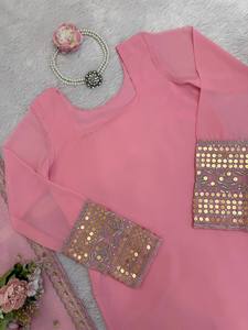 Ensemble Sharara en Georgette Foux très demandé avec Dupatta pour femmes, costume Sharara pakistanais pour l'exportation mondiale - Product Image 4