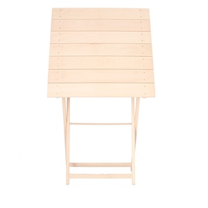 WELL HOME Mesa Auxiliar Plegable de Madera de Haya con Acabado Sin Barnizar 70x70x76 cm, Mesa de Exterior con Listones - Product Image 4