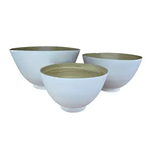 新款上市白色竹碗优质现代奢侈品彩色安全喷漆定制尺寸纺竹碗