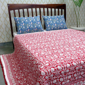 Nouvelle tendance indienne traditionnelle main bloc imprimé coton biologique Voile Dohar reine taille lit couvertures doux doux approvisionnement en vrac - Product Image 3