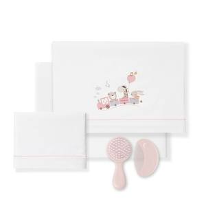 Juego de Sábanas de 3 Piezas con Diseño de Jirafa para Cuna de Bebé, 100% Algodón Tejido con Patrón de Dibujos Animados - Product Image 1