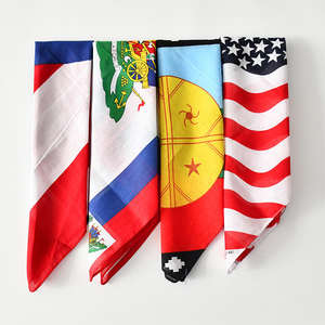 Bandana carré en coton respirant et à séchage rapide, personnalisable avec un motif de drapeau, 54 x 54 cm, pour l'extérieur - Product Image 1