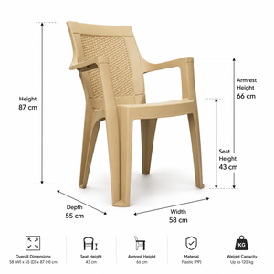 MYSTIQUE VIRGIN Eco-Friendly Ergonomic Lightweight Durable Modern Plastic Home Furniture Living Room & Office <b>Chair</b> Made Gujarat - Product Image 2