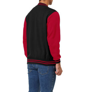 2025 vente chaude veste universitaire d'hiver pour hommes conception de tissu de laine personnalisée avec col en tricot côtelé pour adultes - Product Image 2