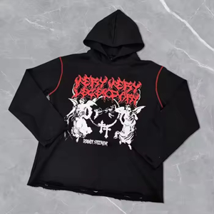 Sweat-shirts à capuche personnalisés pour hommes, fermeture éclair, polaire, 100% coton, poids lourd, longueur standard, graphique, style boxy, strass, 430 g/m² - Product Image 3