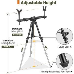 Trípode de Tiro Trakiom de 42.5 Pulgadas, Altura Ajustable de Aluminio, Soporte de Caza Negro - Product Image 3