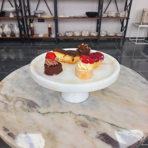 Soporte de pastel de mármol blanco perla, soporte de pastel con estampado de mármol blanco, soporte de pastel de mármol verdadero - Product Image 6