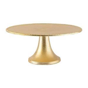 Hot Selling Metal Round Shape Single <b>Tier</b> Gold Finished <b>Cake</b> <b>Stand</b> for Christmas Party Birthday <b>Cake</b> Serving <b>Stand</b> - Product Image 1