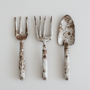 Couteau d'élagage en fer élégant en vernis patiné fait à la main art conçu pour l'utilité et le jardin saisonnier décoratif rustique - Product Image 1