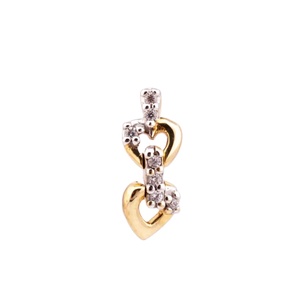 Extra Quality 18K Gold Plated Heart Diamond Charm Pendant P-4935 for Women's Jewelry in Stock <b>Cute</b> - Product Image 1