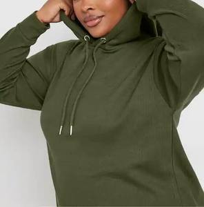 Sweat à capuche unisexe en polaire respirant anti-rides de qualité supérieure pour femme, mélange polyester/coton, style streetwear hiver, coupe longue - Product Image 2