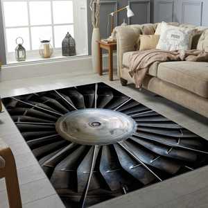 Alfombra Moderna con Estampado de Turbina de Avión, Alfombra Suave No Tejida para Entrada o Decoración del Hogar - Product Image 4