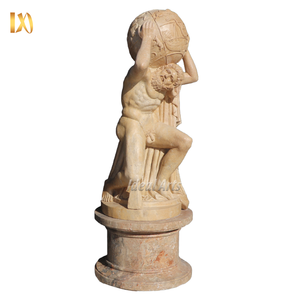 Grande Statua di Atlante in Marmo Greco, Scultura Mitologica in Pietra Intagliata a Mano per Decorazione Esterna di Ville e Giardini - Product Image 2
