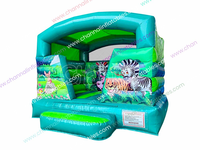 Tente de Noël gonflable combinée avec parcours de jeux, piste de course, château gonflable extérieur décoratif, petite machine distributrice de bonbons pour fête foraine