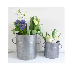 Macetas de hierro de calidad superior superventas, maceta de flores de hierro galvanizado de tamaño personalizado para jardín, decoración del hogar, macetas indias - Product Image 1