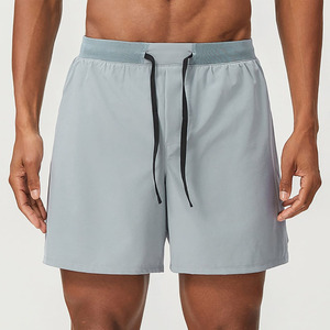Shorts de musculation pour hommes personnalisés en polyester et coton, poche, couleur unie, shorts amples pour hommes - Product Image 1