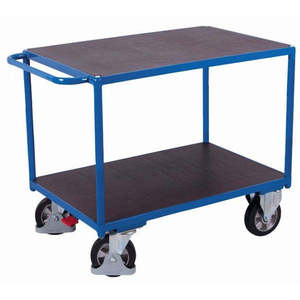 Variofit Heavy Duty Industrial <b>Table</b> Cart with 2 Loading Areas 1000kg Capacity 4-<b>Wheel</b> Rubber PU Wheelbarrow Customizable Frame - Product Image 1