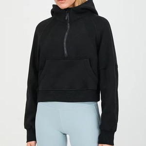 Autumn Winter Wholesale Essentials Hoodie Half Zip up Hoodie Women Loose Long <b>Sleeve</b> Sports Fleece <b>Hoodies</b> r - Product Image 3