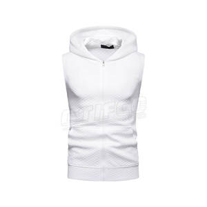 Pakistan Made Winter Men <b>Sleeveless</b> <b>Hoodie</b> Solid Color Polyester/Cotton Customized Durable & Breathable - Product Image 1
