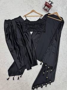 ผ้าไหมซาตินสำหรับผู้หญิงคอลเลคชั่นแบบตะวันตกสไตล์ dhoti - Product Image 4