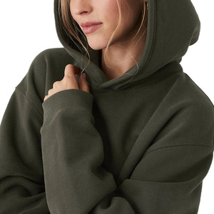 Sweat-shirt à capuche oversize tendance pour femme, à manches longues, en polaire, avec poche, pour l'automne et l'hiver - Product Image 6