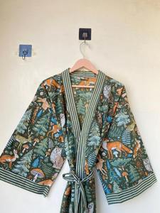 Japanese Cotton Kimono Robe Pure Cotton <b>Lightweight</b> Spa Robe Everyday Wear Robe <b>Dressing</b> <b>Gown</b> Summer Nightwear One Size Robe - Product Image 3