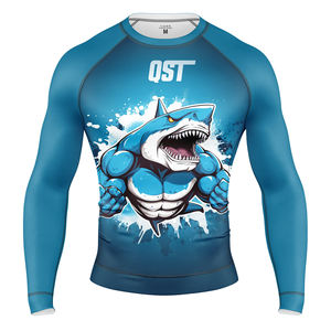 Mejor Venta de manga larga MMA Rash Guard sublimación impresa Jiu Jitsu Kimono entrenamiento Material de compresión ropa de artes marciales - Product Image 5