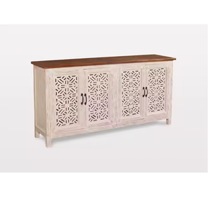 Buffet artisanal en bois massif avec détails sculptés Meubles en bois de qualité supérieure en gros pour entrée salle à manger - Product Image 2