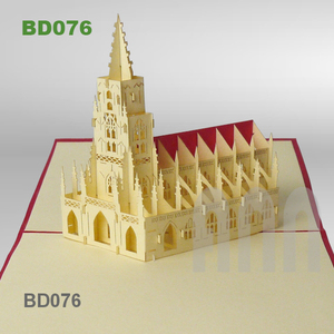 Invitación de papel Kraft Pop 3D de alta calidad hecha a mano Berner Munster diseño estampado en caliente nueva tendencia Tarjeta de recuerdo de felicitación para - Product Image 3